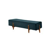 Recamier Zurik Luxo Madeira Maciça Tecido Linho Azul