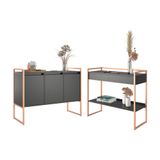 Conjunto Buffet E Aparador Industrial Preto Cobre