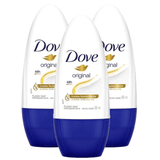 Kit Desodorante Antitranspirante Roll-on Dove Original 50ml - 3 Unidades