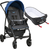 Carrinho De Bebe Com Ninho Ecco Burigotto Cinza Azul