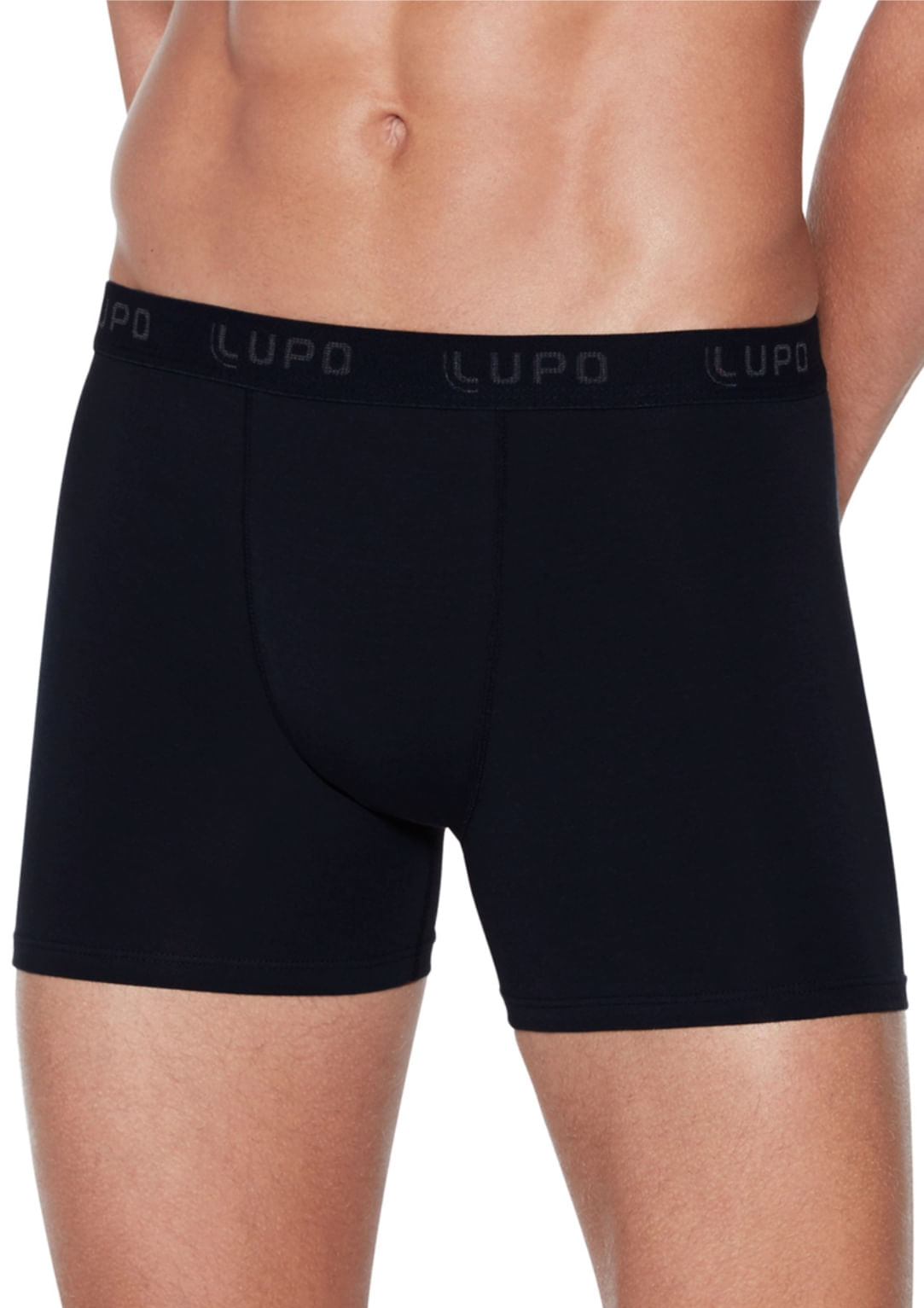 Cueca Boxer Algodão Lupo - Preto - 00615 | Pau A Pique Cueca Boxer 00615 - Preto - Gg