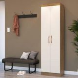 Armário Multiuso Ibiza 2 Portas Off White/Nogueira - Doripel