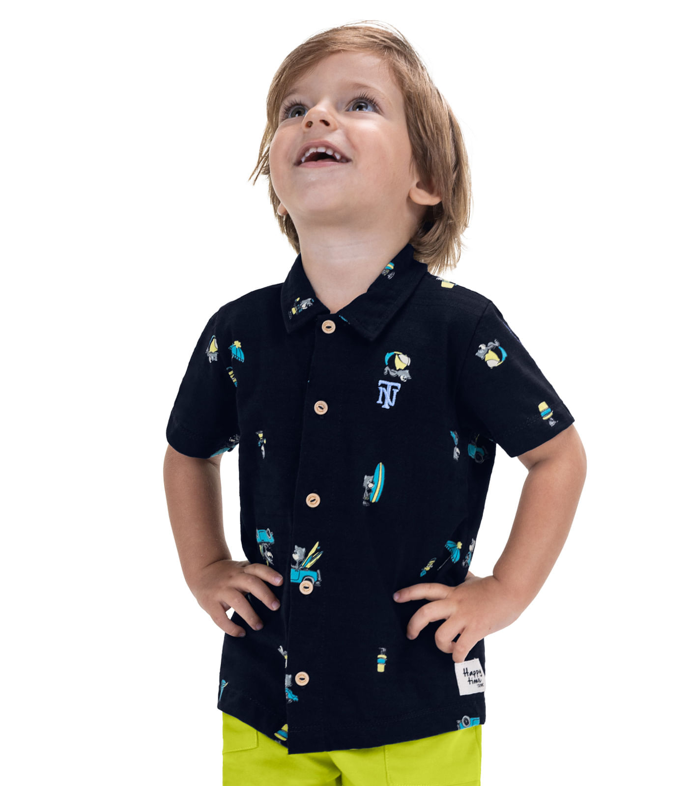 Camisa Infantil Masculina Bichinhos Trick Nick Azul 6