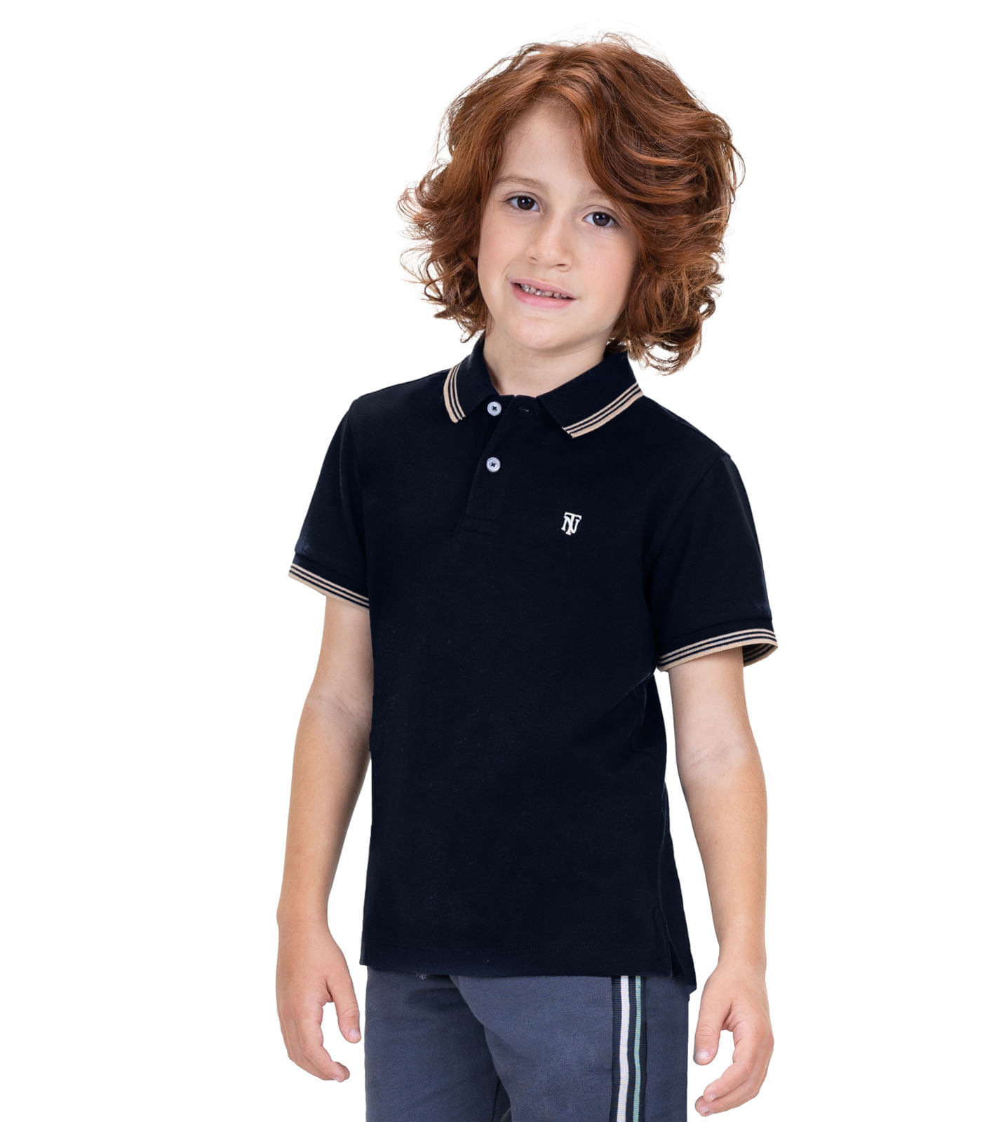 Camisa Polo Infantil Em Piquet Trick Nick Azul 14