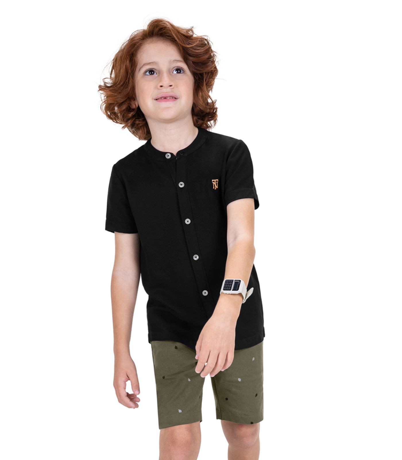 Conjunto Juvenil Camiseta Com Bermuda Trick Nick Preto 14