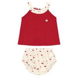 Conjunto Infantil Bata Com Calcinha Trick Nick Vermelho G