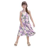 Vestido Midi Infantil Estampas Florais Trick Nick Roxo 6