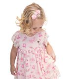 Vestido Curto Infantil Com Babados Trick Nick Bege 2