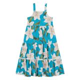 Vestido Midi Infantil Estampas Florais Trick Nick Verde 8