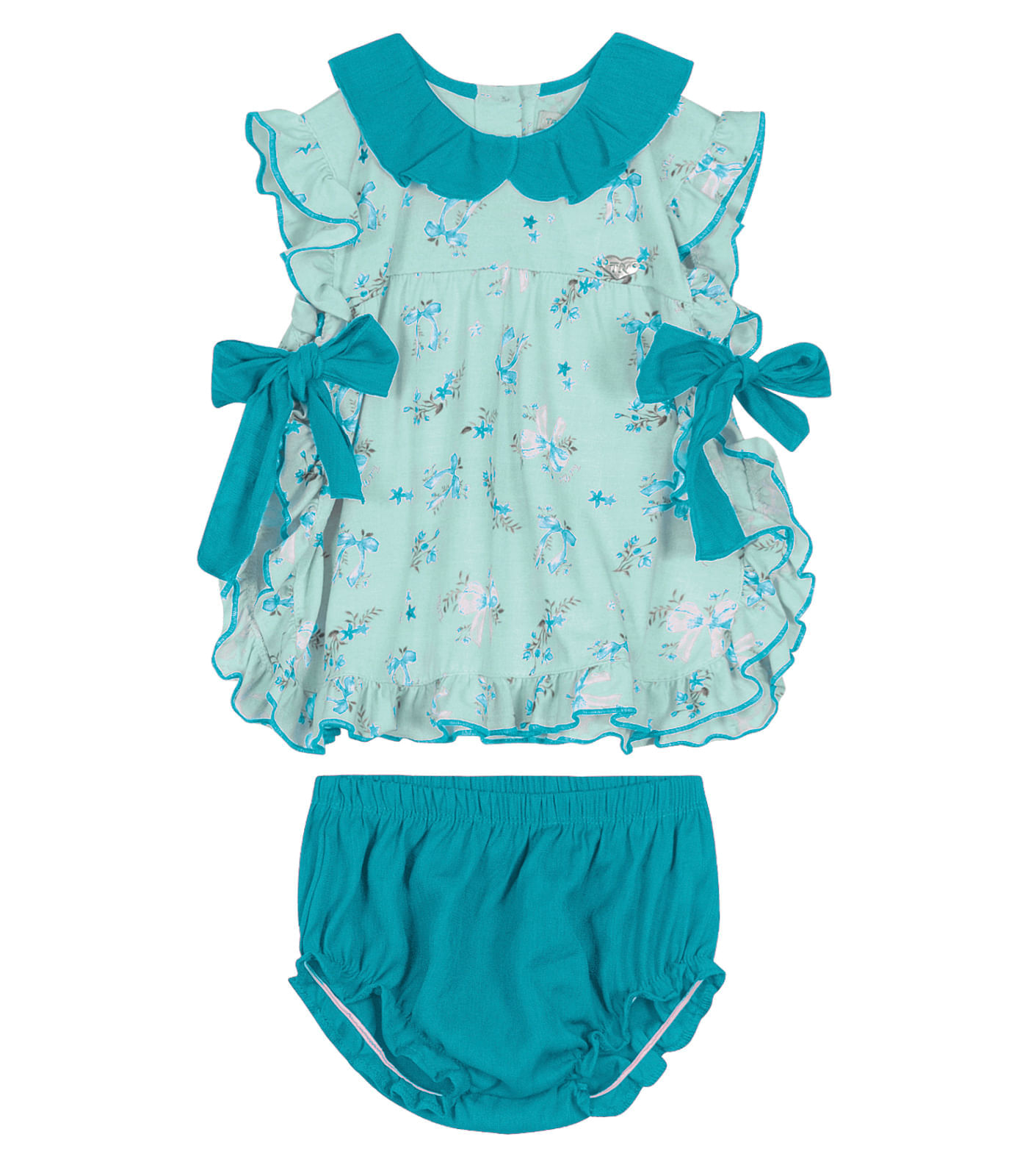 Conjunto Bata Com Calcinha E Laço Trick Nick Azul 1