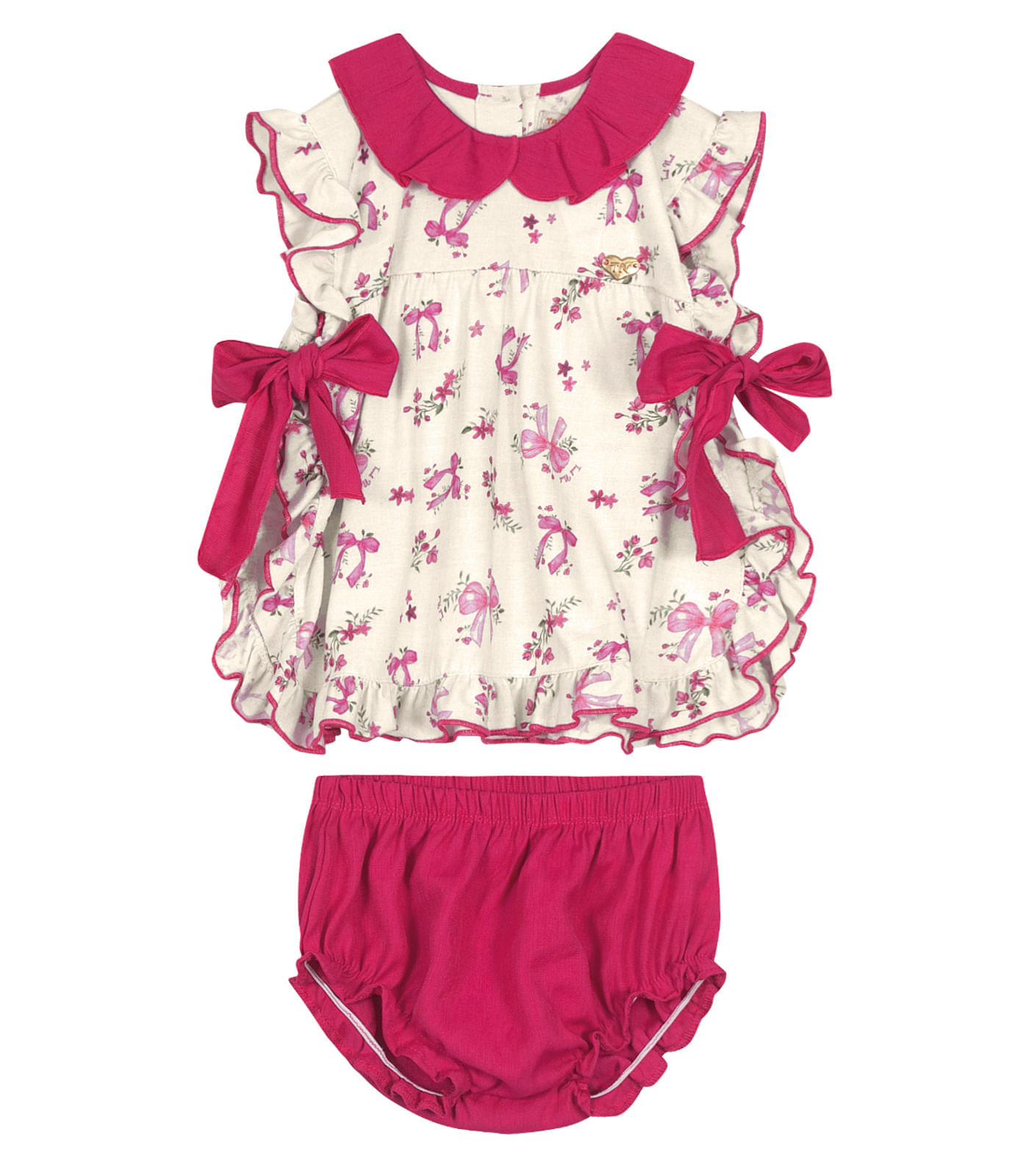 Conjunto Bata Com Calcinha E Laço Trick Nick Bege 1