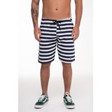 Bermuda Masculina Moletom Listra Azul Marinho