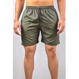 Shorts Praia Masculino Liso - Verde Militar