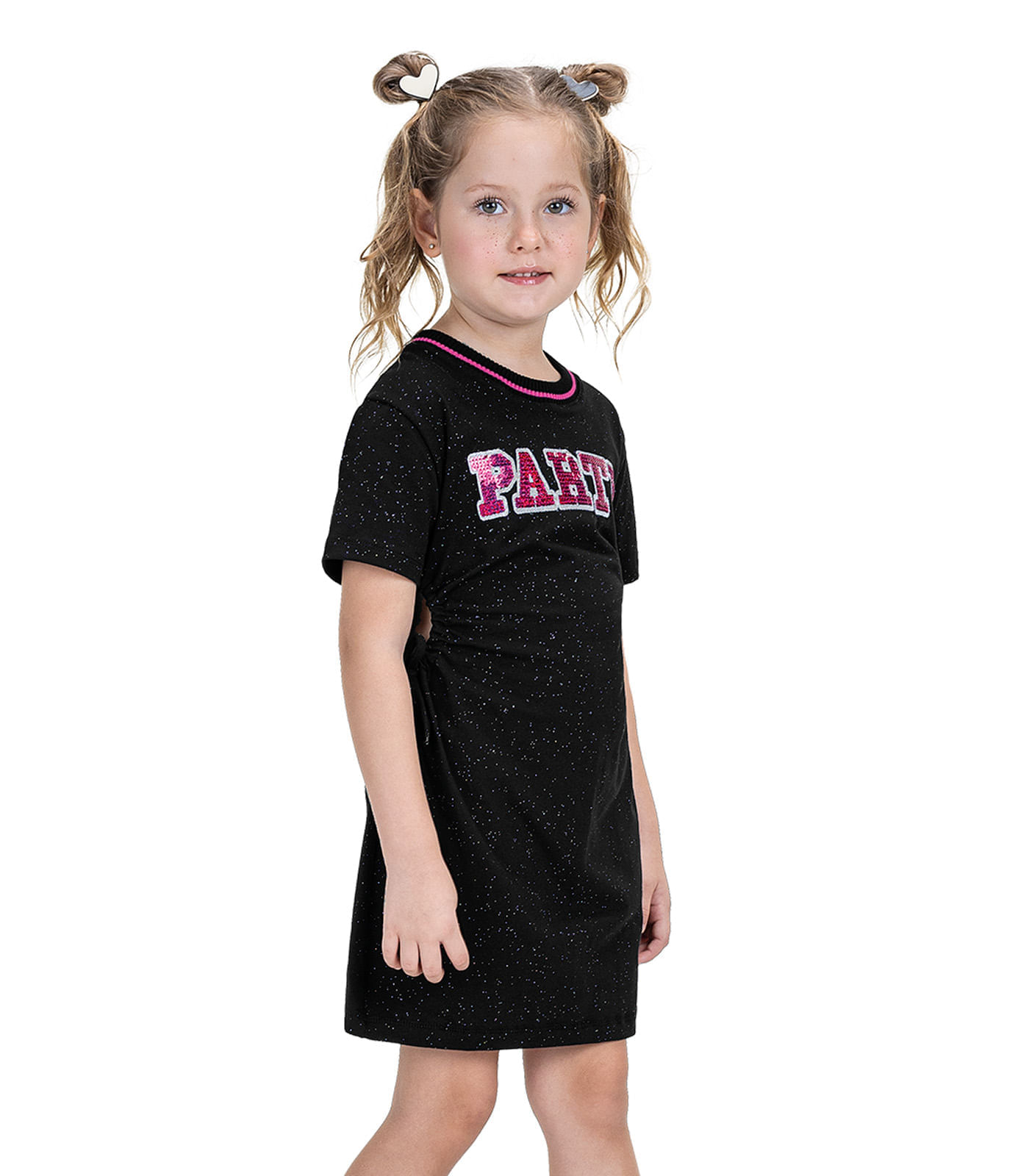 Vestido Infantil Com Glitter Trick Nick Preto 6