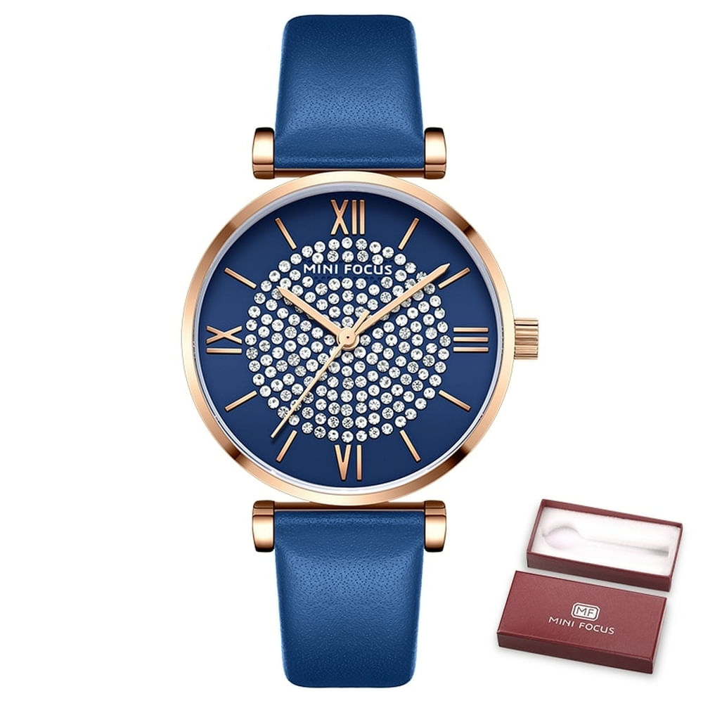 Relógio Feminino Mini Focus Mf0334l À Prova D&#39;água Azul