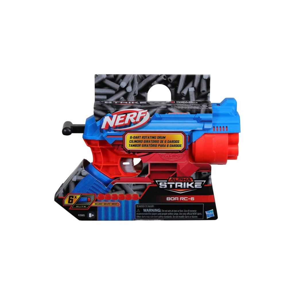 Lançador de Dardos Nerf Alpha Strike Boa Rc-6 Tambor Giratório