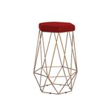 Banqueta Rubel Base Gold Veludo Vermelho Gran Belo