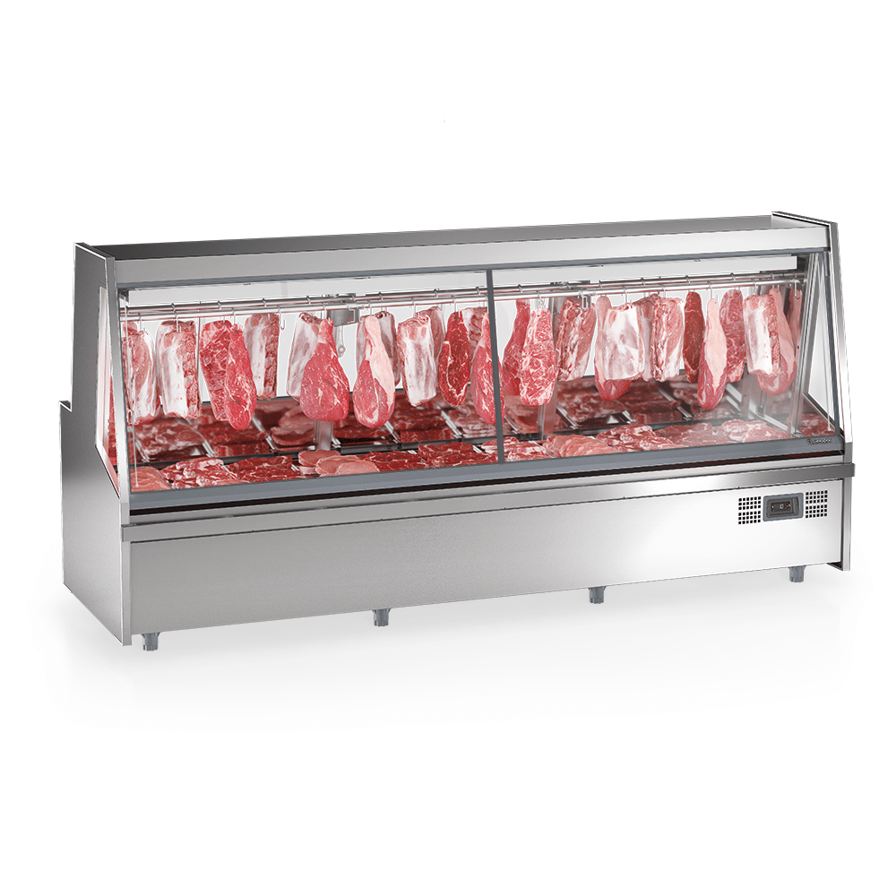 Balcão Expositor Frigorífico Premium Gatp-300ad Ai Aço Inox Com Depósito Vidros Aquecidos Gelopar 220v Gelopar