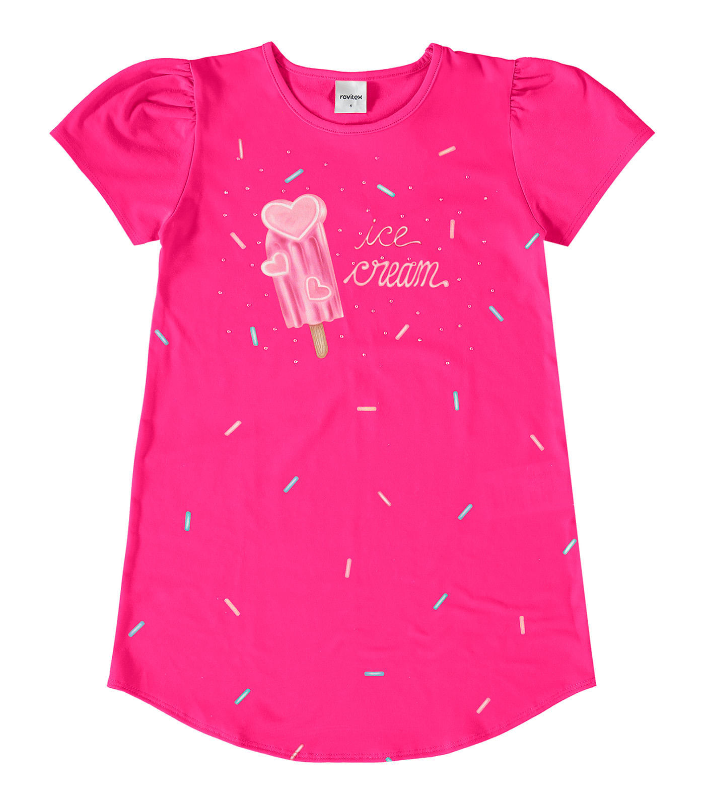 Vestido Infantil Ice Cream Rovi Kids Rosa 8