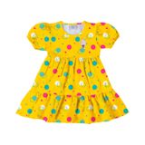 Vestido Infantil Círculos Rovi Kids Amarelo 8