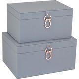 Vênus Caixa Organizadora Sintético Azul 2pç