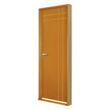 Kit Porta de Madeira Decorada 215x94cm com Batente de MDF Ultra 12cm Mantiqueira MGM Mogno