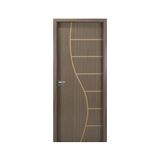 Kit Porta de Madeira Decorada 215x74cm com Batente de MDF Ultra 12cm Cantareira MGM Carvalho Quebec