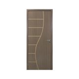 Kit Porta de Madeira Decorada 215x94cm com Batente de MDF Ultra 12cm Cantareira MGM Carvalho Quebec
