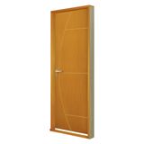 Kit Porta de Madeira Decorada 215x94cm com Batente de MDF Ultra 16cm Gaúcha MGM