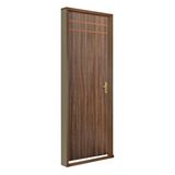 Kit Porta de Madeira Decorada 215x84cm com Batente de MDF Ultra 16cm Mantiqueira MGM Carvalho Quebec