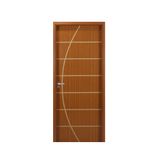 Kit Porta de Madeira Decorada 215x64cm com Batente de MDF Ultra 12cm Neblina MGM Mogno