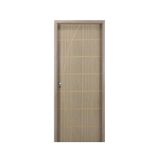 Kit Porta de Madeira Decorada 215x94cm com Batente de MDF Ultra 12cm Neblina MGM Carvalho Alpha