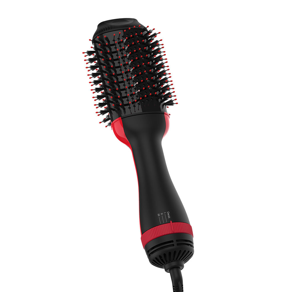 Escova Secadora Alisadora Modeladora Cadence 127v 1200w  Preto Com Vermelho