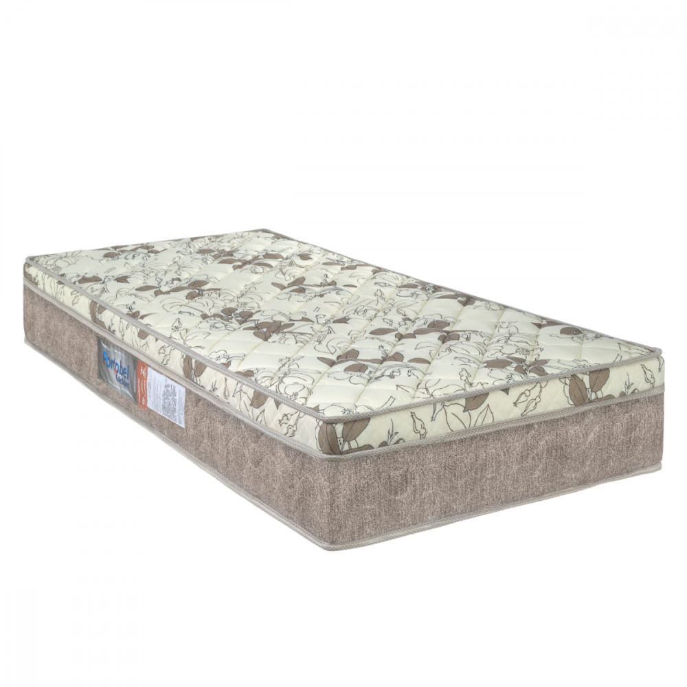 Colchão De Solteiro Ortopedico D33 78x188x25 Bege Com Branco Floral Portobel