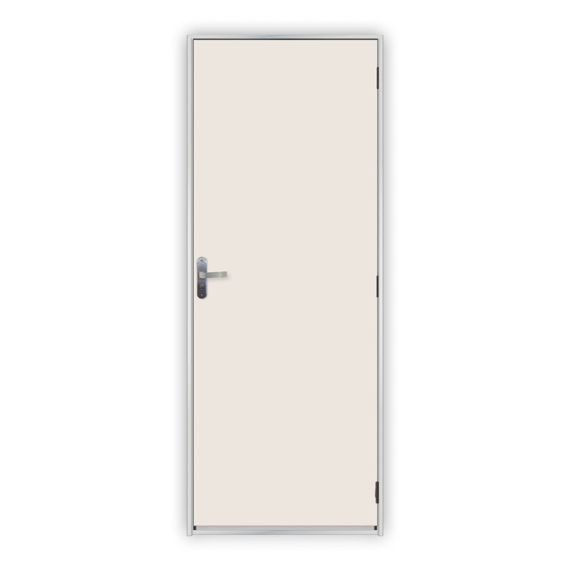 KIt Porta de Madeira Lisa 215x65cm com Batente de Aço 06cm Açomad MGM Branco