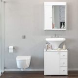 Banheiro Completo com Gabinete e Espelheira 1 Porta  Branco