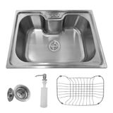 Cuba Pia Gourmet Aço Inox 201 Para Cozinha Belcca 40x50cm Kit Completo Cg201-c01