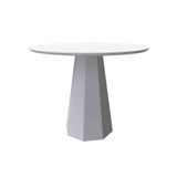 Mesa De Jantar Redonda Com Tampo De Vidro Isis Off White 100 Cm