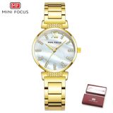 Relógio Feminino Mini Focus Mf0227l À Prova D&#39;água Dourado