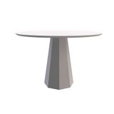 Mesa De Jantar Redonda Com Tampo De Vidro Isis Off White 120 Cm