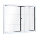 Janela de Correr Alumínio 2 Folhas com Grade Lucasa Ideale  100cmx150cm Branco