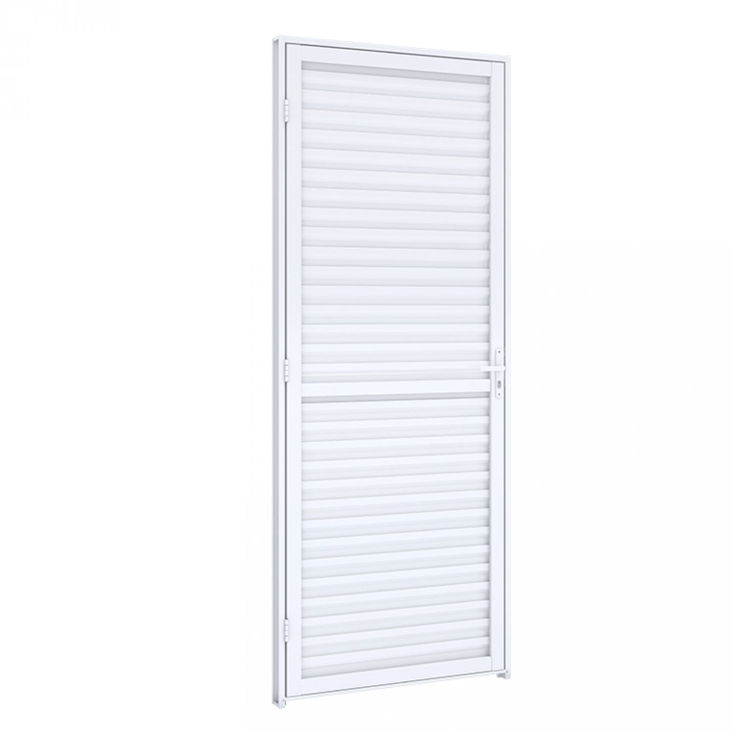 Porta de Giro Natural de Alumínio Laminada Riobras Alumínio  215cmx75cm Branco