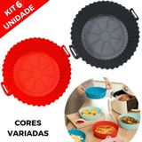 Kit 6 Formas Silicone Assadeira Grande Airfryer Antiaderente