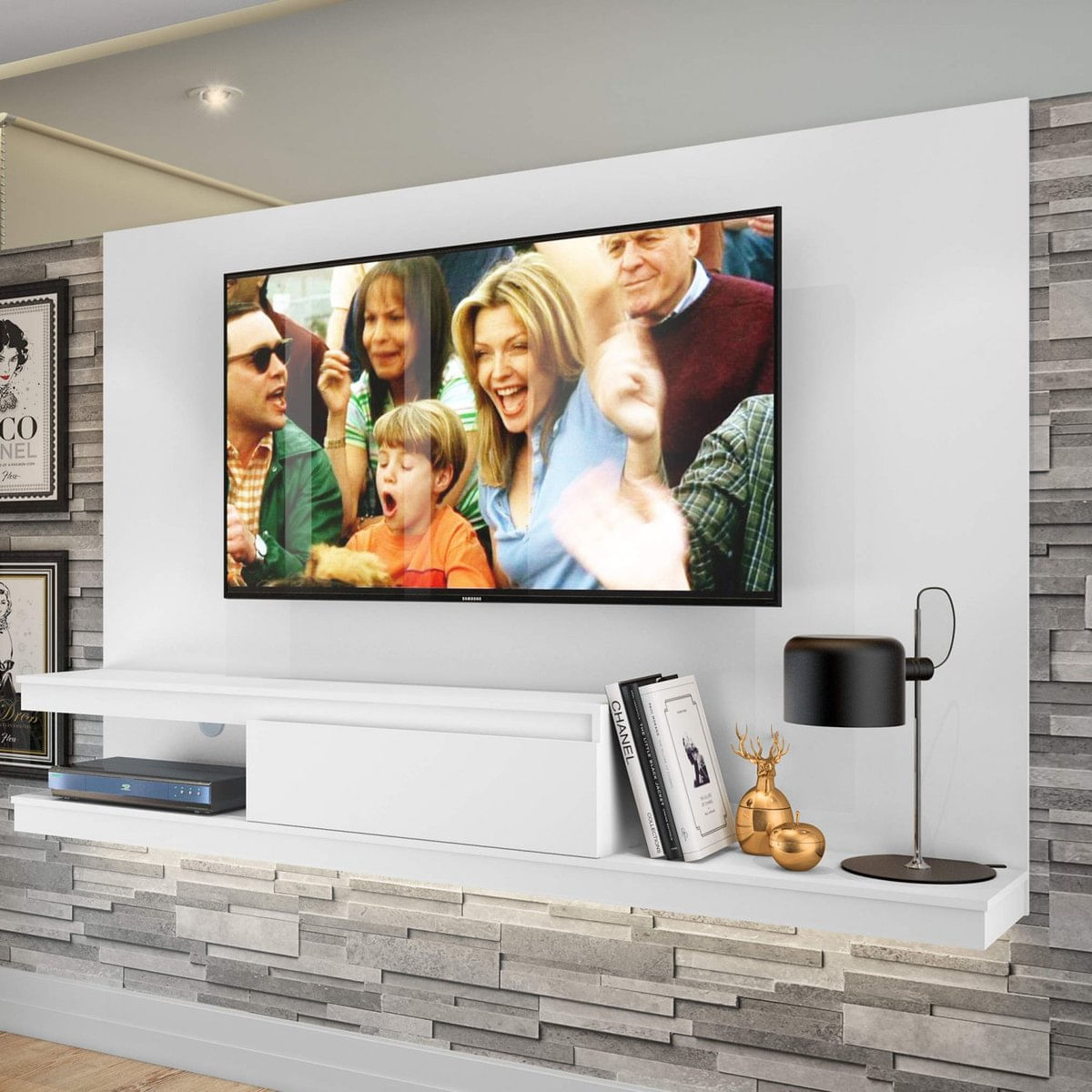 Painel para TV até 50 Polegadas 1 Gaveta KD1601 Home Quiditá Branco