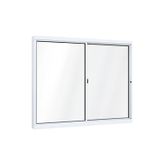 Janela de Correr Alumínio Lateral 1 Folha Móvel 1 Fixa Lucasa Ideale  100cmx150cm Branco