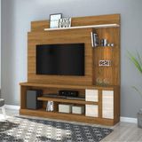 Estante Home Theater para TV até 55 Polegadas Alan Madetec Naturale/Off White