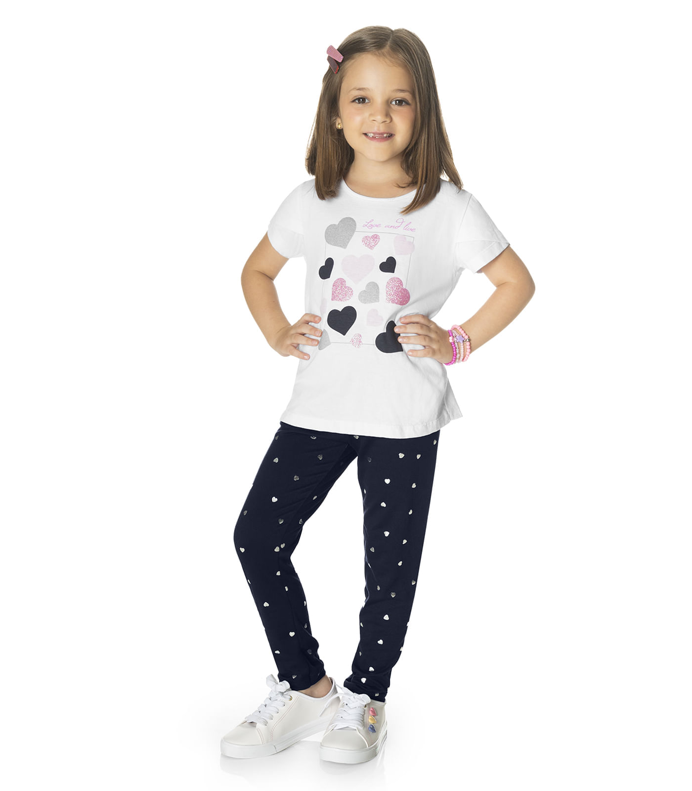 Conjunto Infantil Blusa Com Legging Rovi Kids Branco 10