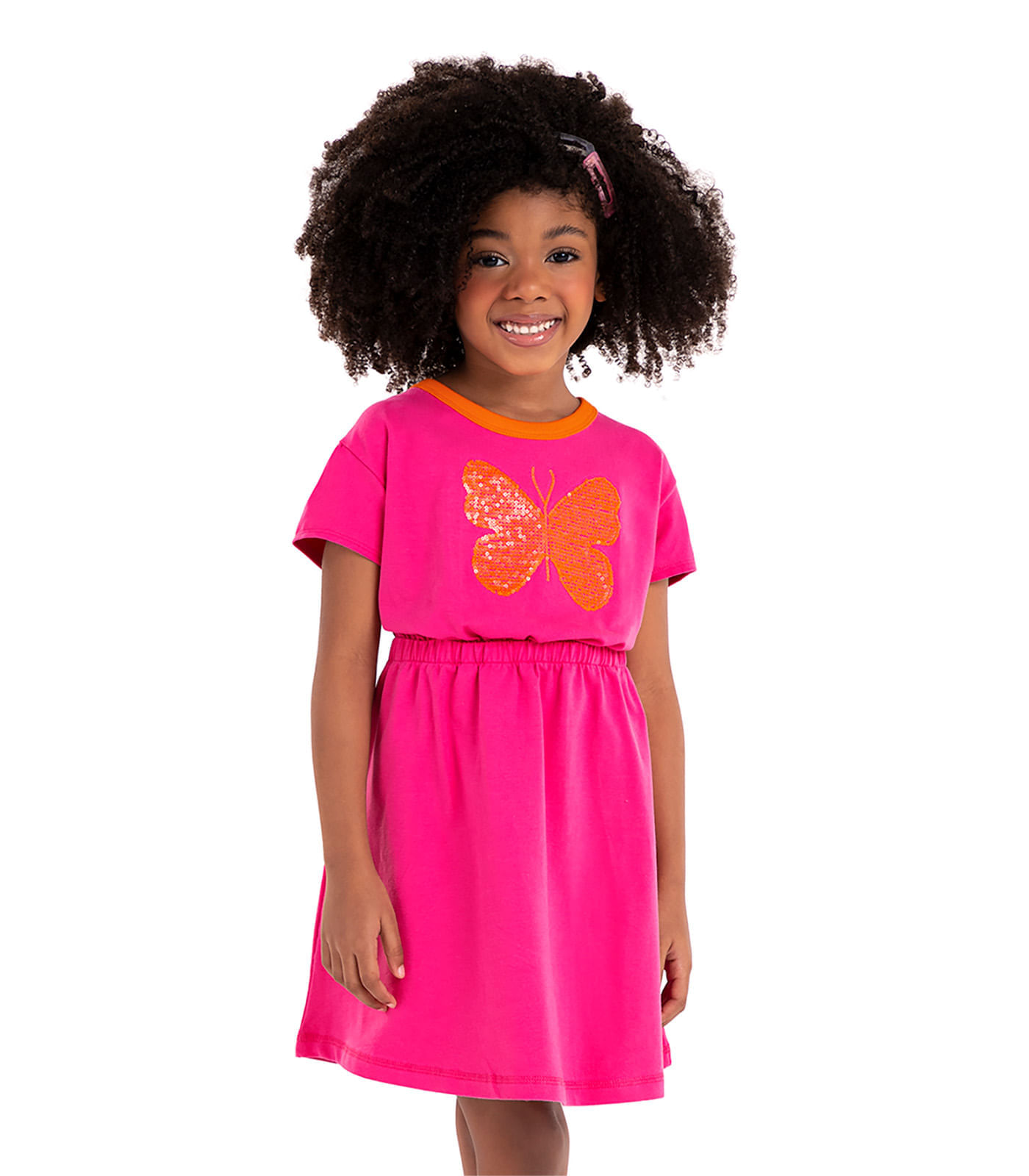 Vestido Infantil Borboleta Rovi Kids Rosa 10