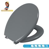 Assento Sanitário Oval Almofadado Astra Cinza 1
