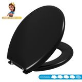 Assento Sanitário Oval Almofadado Astra Preto 1